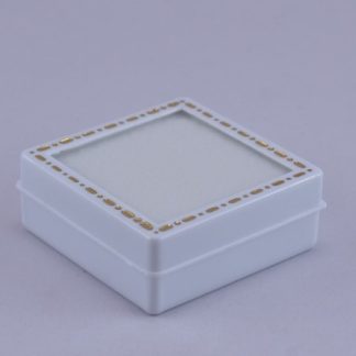 2" x 2" White Gold Line Gem Display Box